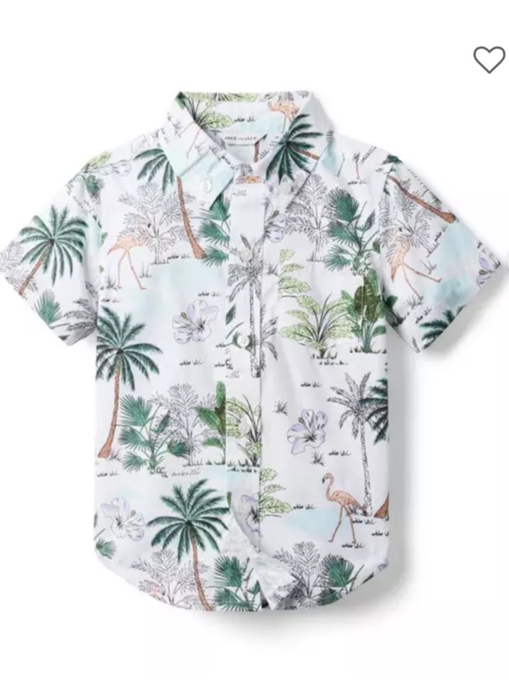 Janie and Jack Tropical Flamingo Poplin Shirt